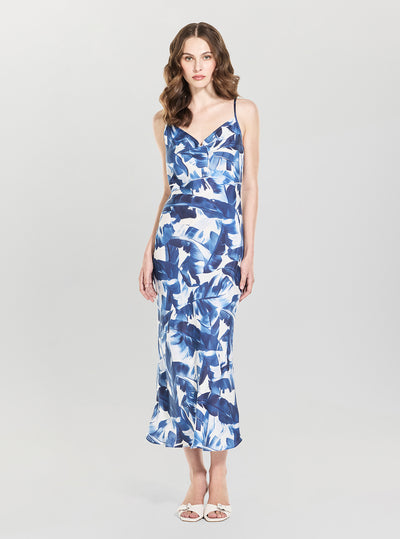 GUESS Womens Eco Foliage Print Akilina Midi Dress W6GK94W2266 Front View