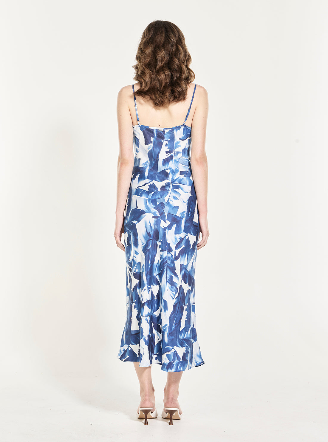 GUESS Womens Eco Foliage Print Akilina Midi Dress W6GK94W2266 Back View