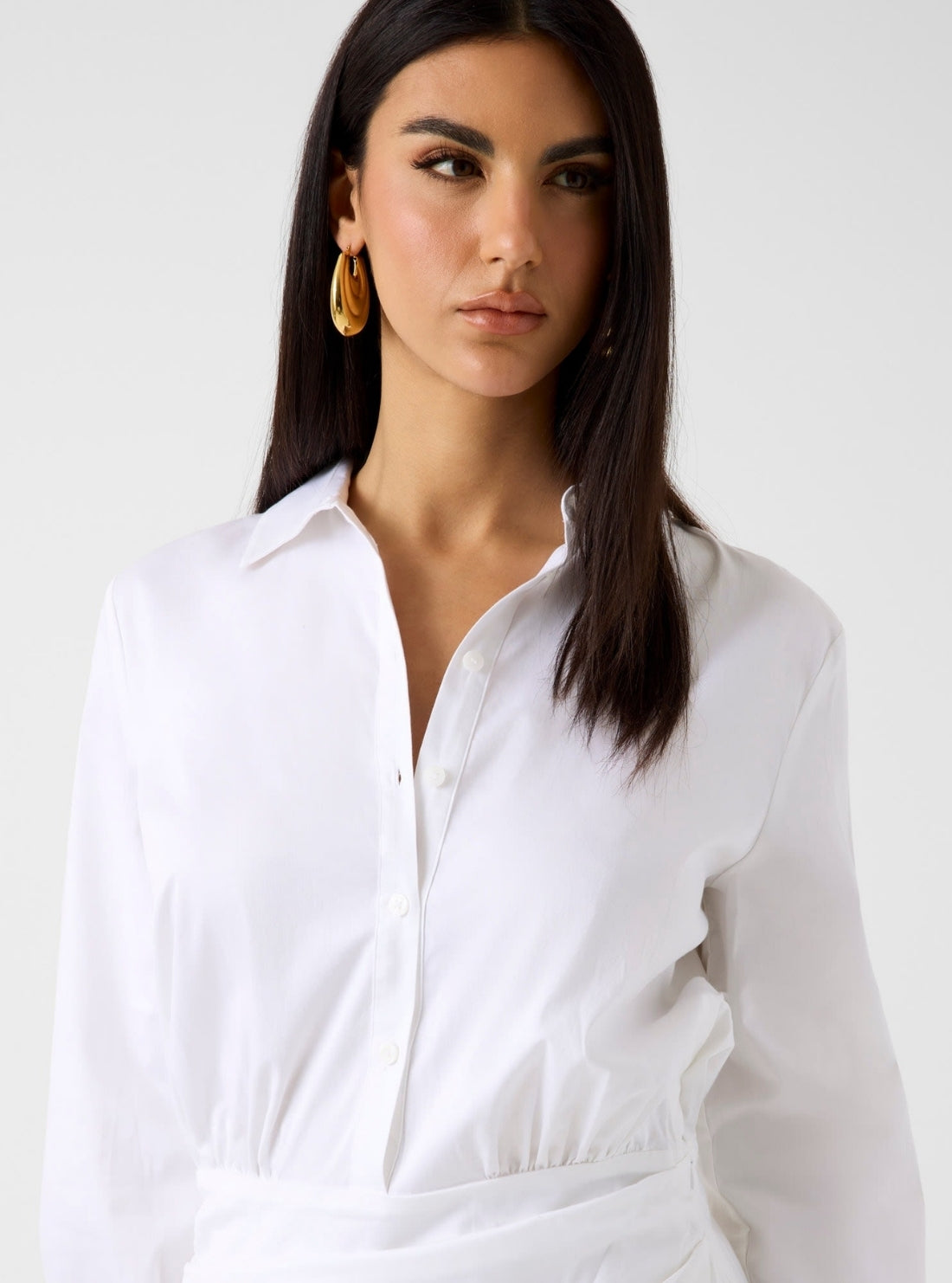 GUESS Womens White Veronica Poplin Mini Dress W6GKA3W2369 Detail View