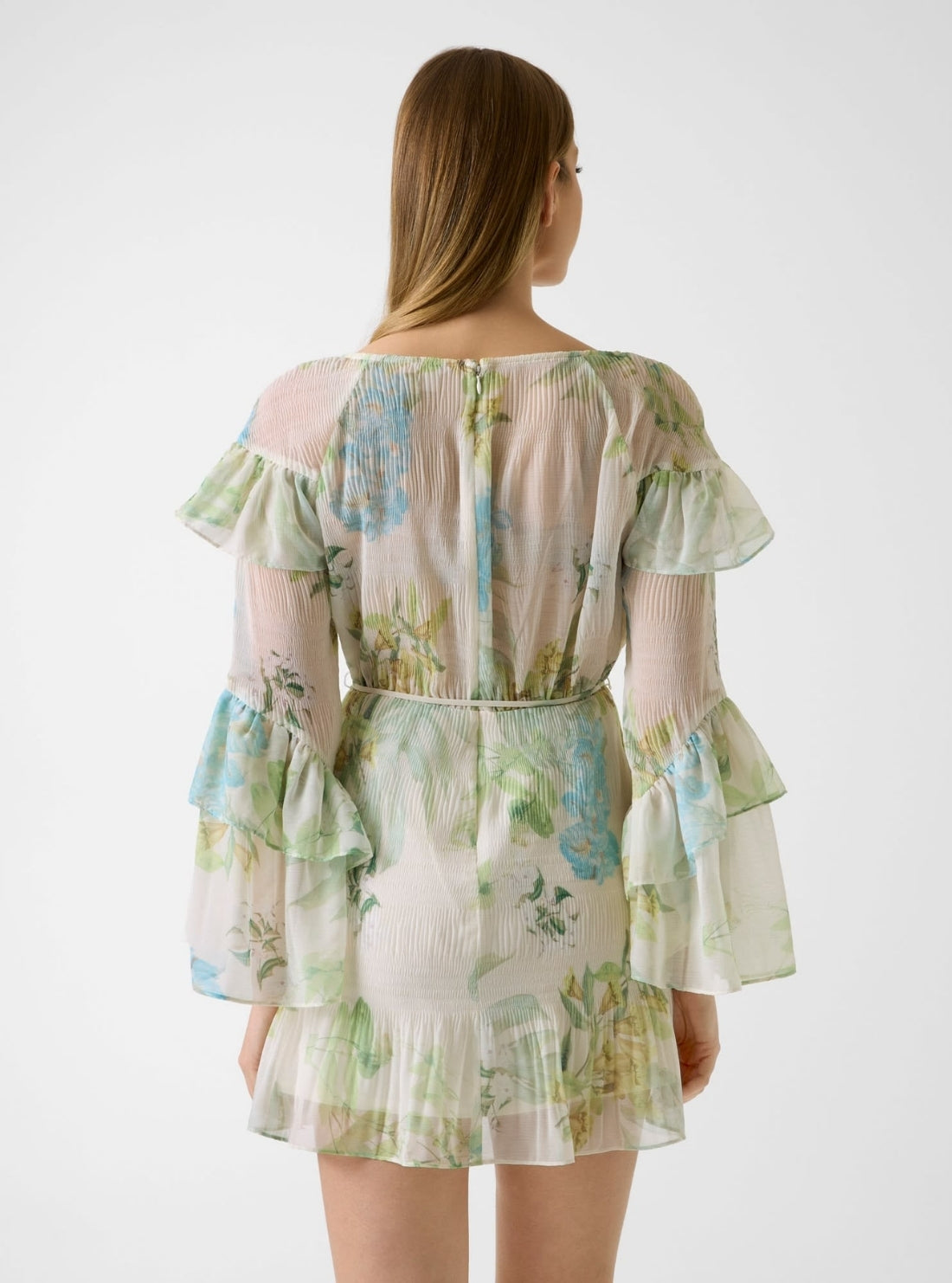GUESS Womens Multi Laurence Printed Mini Dress W6GKA5W2400 Back View