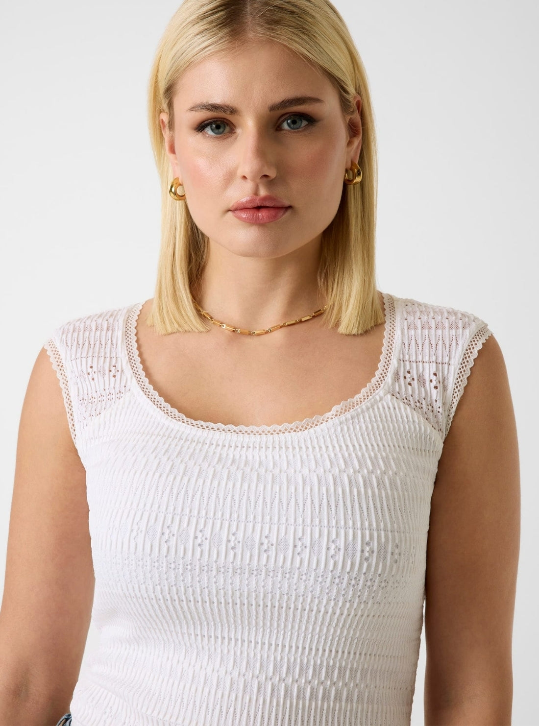 GUESS Womens White Elisabette Top W6GP19K2949 Detail View
