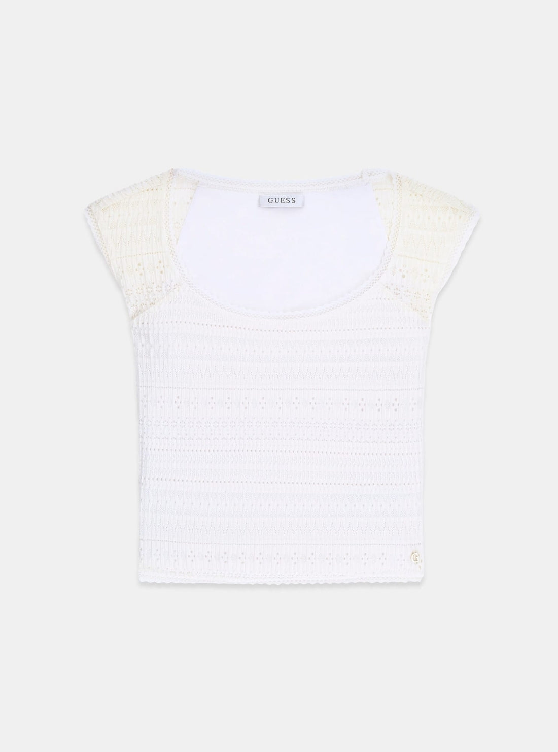 GUESS Womens White Elisabette Top W6GP19K2949 Flatlay