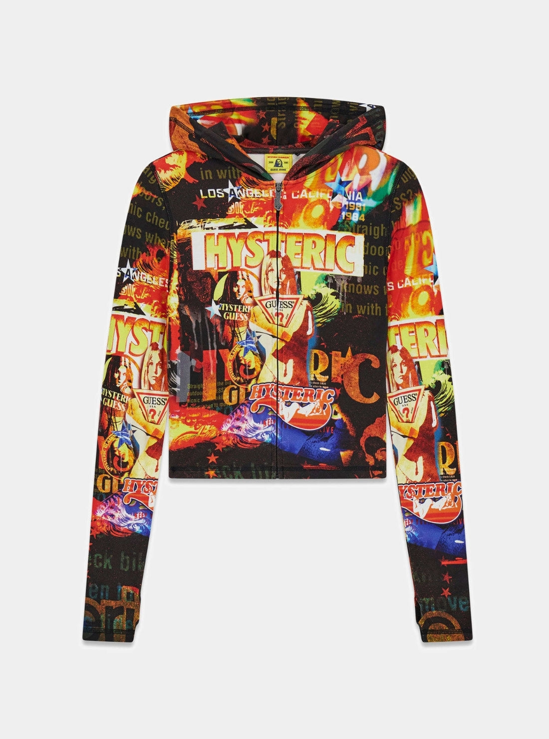 Guess Jeans Hysteric Glamour Fitted Printed Zip Hoodie W6GPB8K68D2 Flatlay