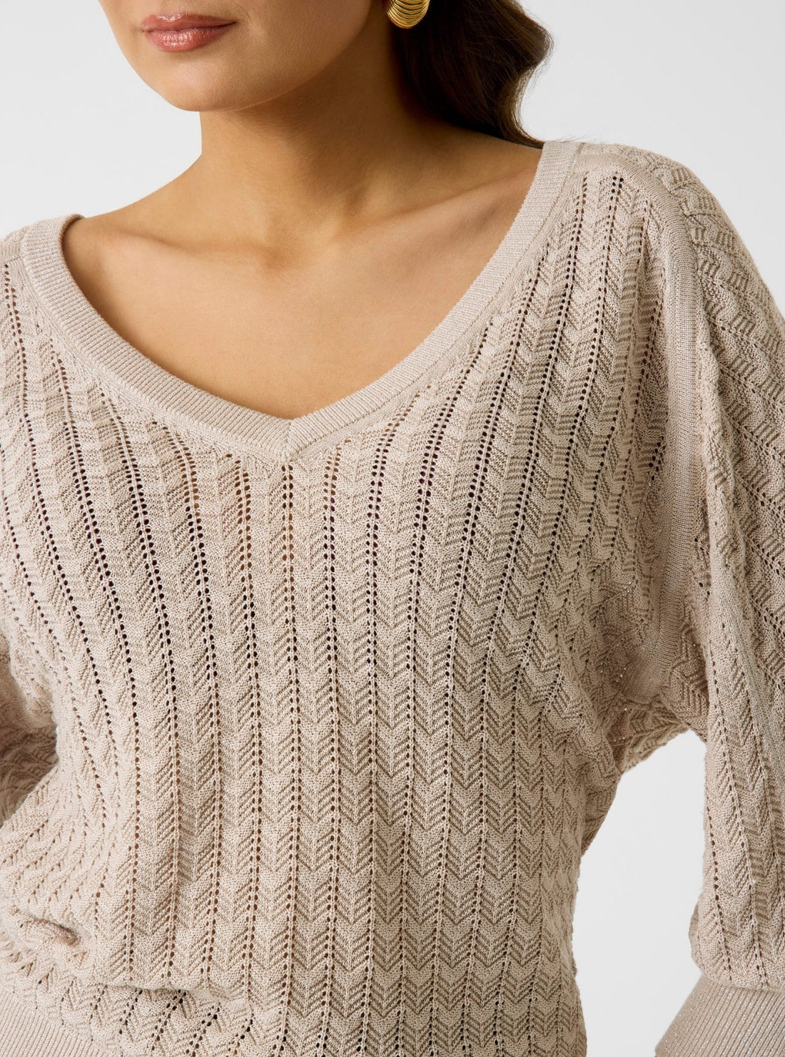 GUESS Womens Eco Beige Rosalyn Sweater W6GR06Z0586 Detail View