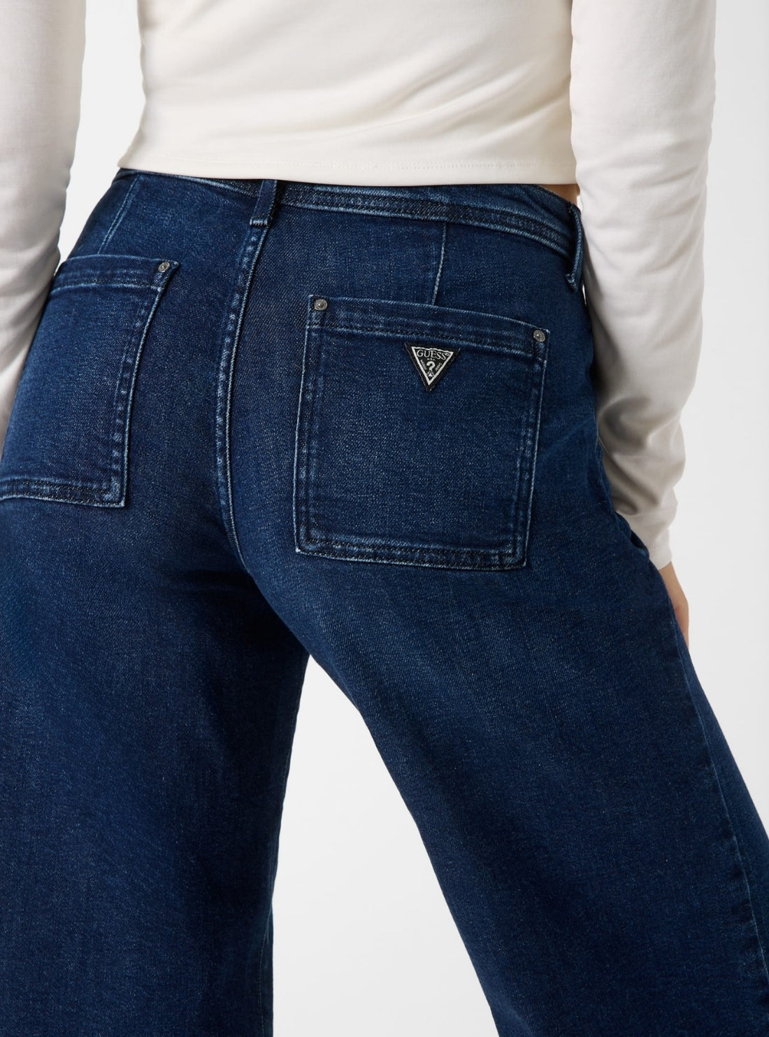 Eco Mid Rise Zoya Wide Leg Jeans in Medium Wash W6RA1LD0910 Back View