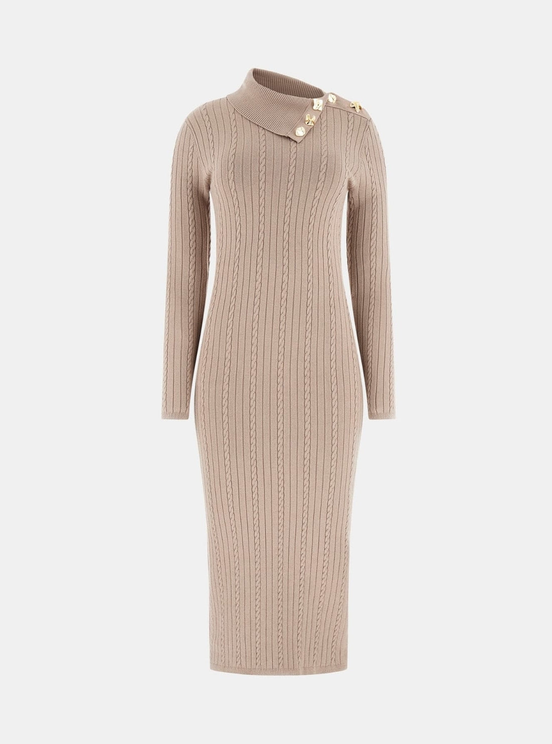 GUESS Womens Eco Beige Priscilla Cable-Knit Dress W6RK01Z2YJ2 Flatlay