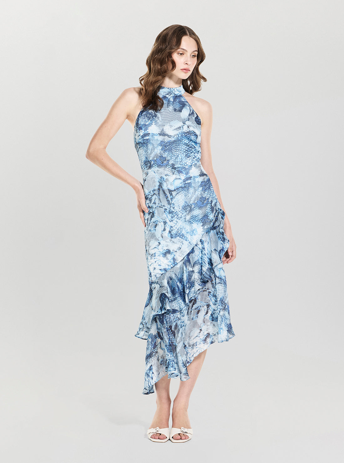 GUESS Womens Eco Passion Flower Print Kea Midi Dress W6RK0VWCWF2 Full View