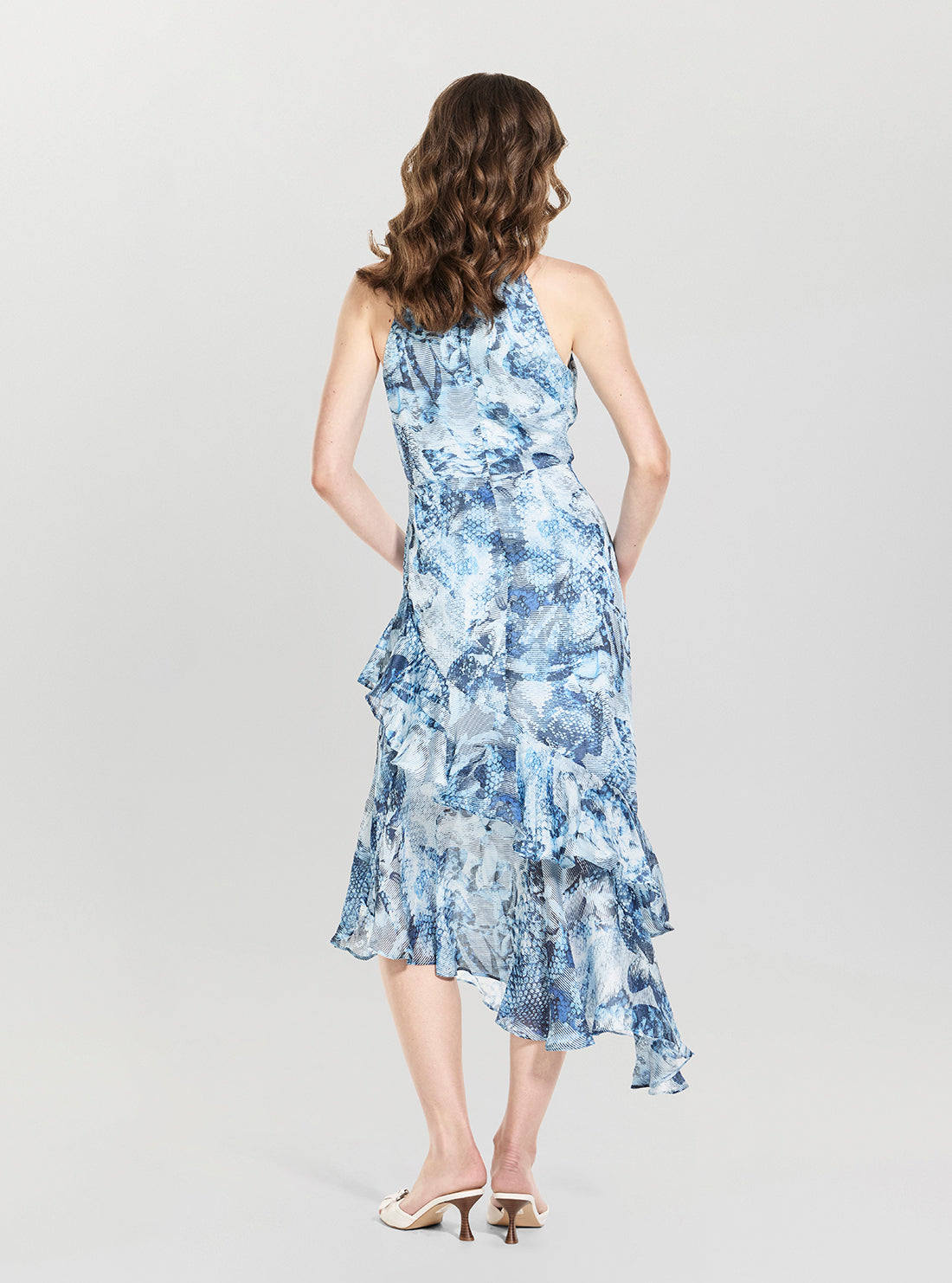 GUESS Womens Eco Passion Flower Print Kea Midi Dress W6RK0VWCWF2 Back View