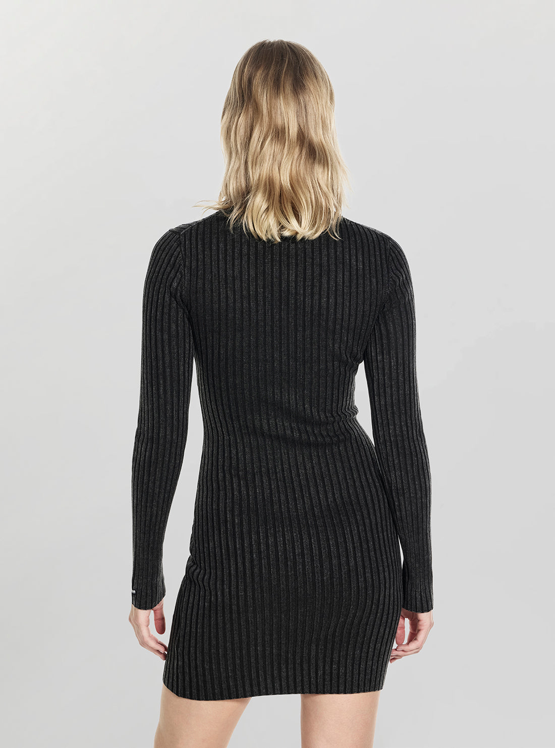 Guess Originals Black Washed Zipped Mini Dress W6RK85Z3JC2 Back View