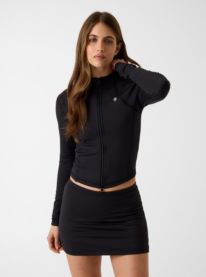 Guess Jeans Black Active Full Zip Jacket W6RP34K1092 Front View