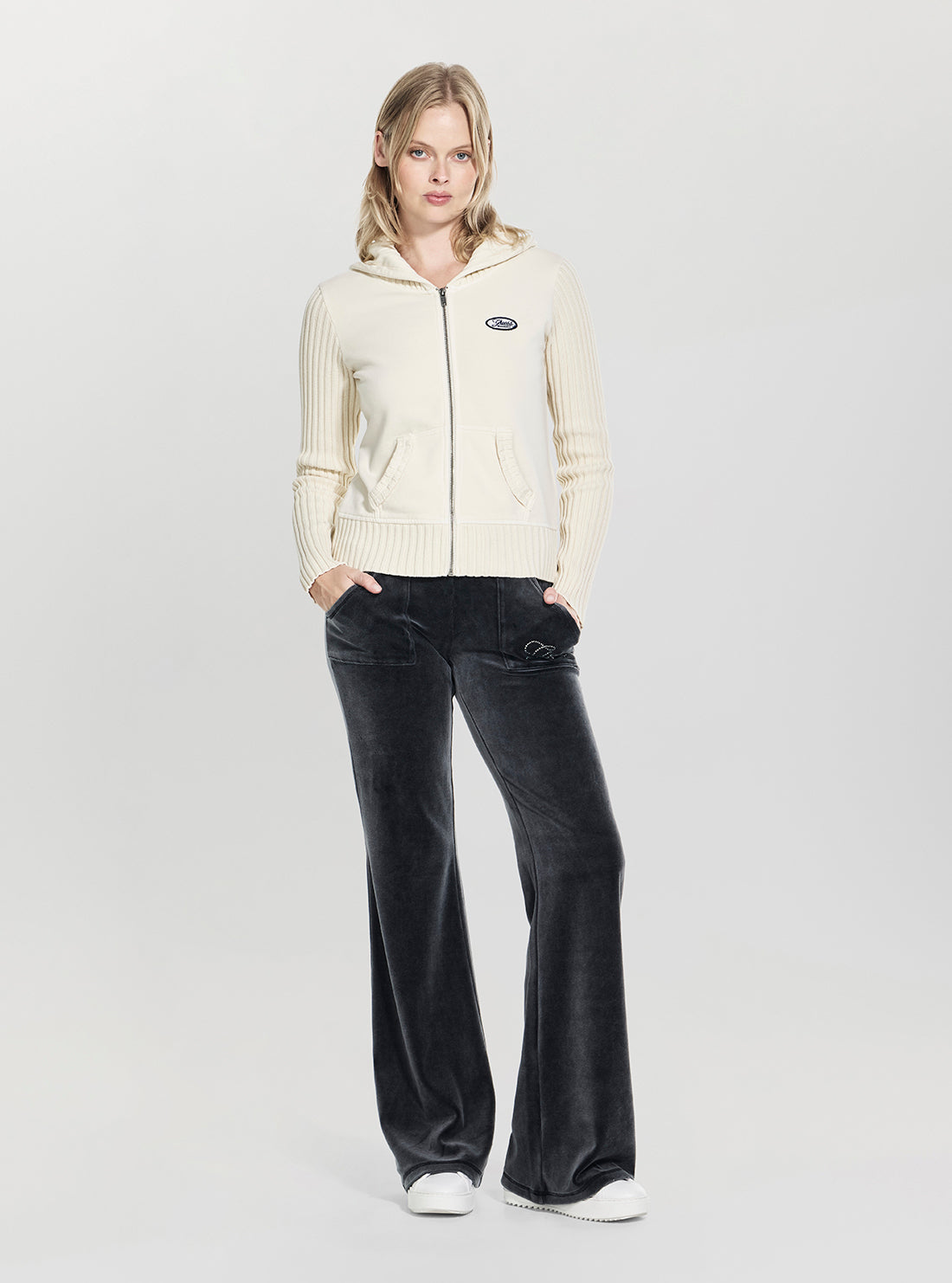 Guess Originals Eco Beige Zip Hoodie W6RQ28KD651 Full View