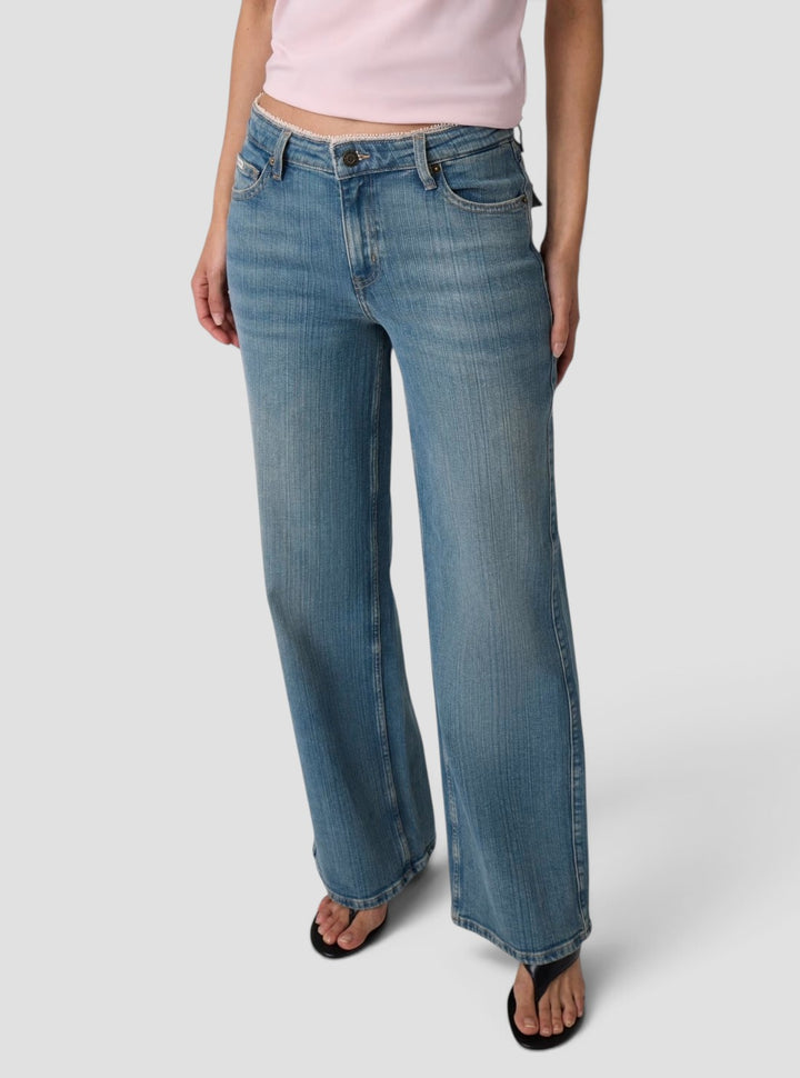 Guess Jeans G11 Wide Leg Jeans in Stricky Light Used W6YA01D1170 Front View