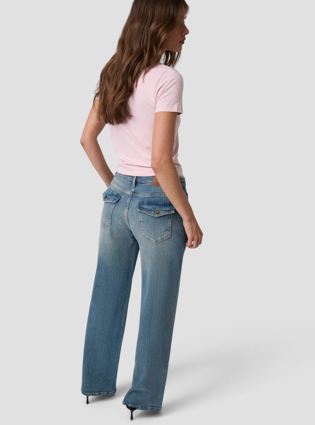 Guess Jeans G11 Wide Leg Jeans in Stricky Light Used W6YA01D1170 Back View