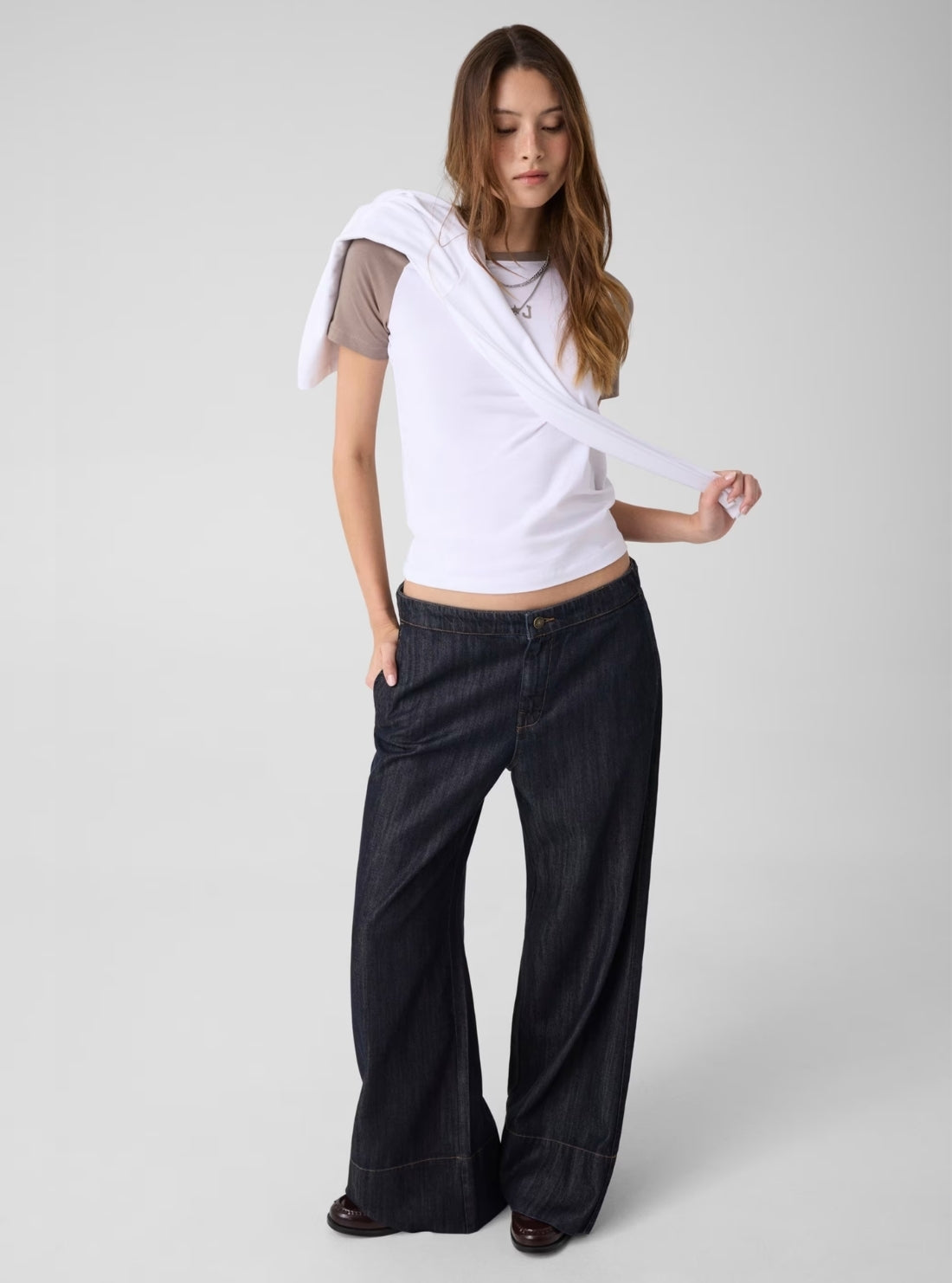 Guess Jeans Blue Extra Wide Chino Jeans W6YA09D1183 Full View