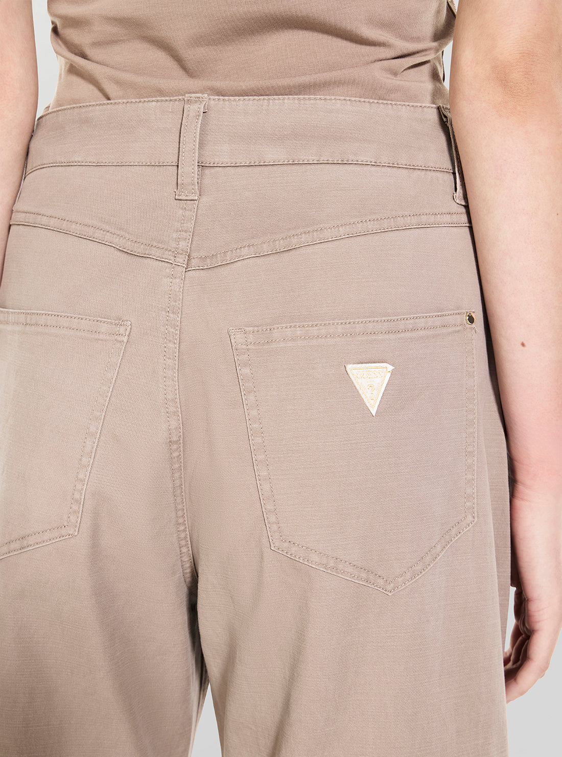 Eco Silk Taupe Bellagio Wide Leg Pants