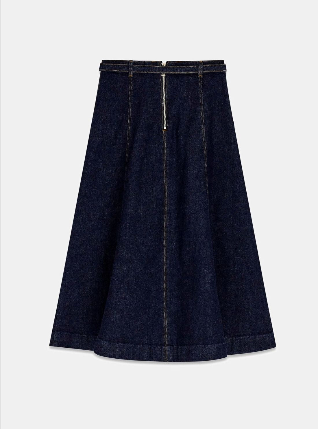 GUESS Womens Eco Blue Rayne Denim Midi Skirt W6YD03D1348 Back View