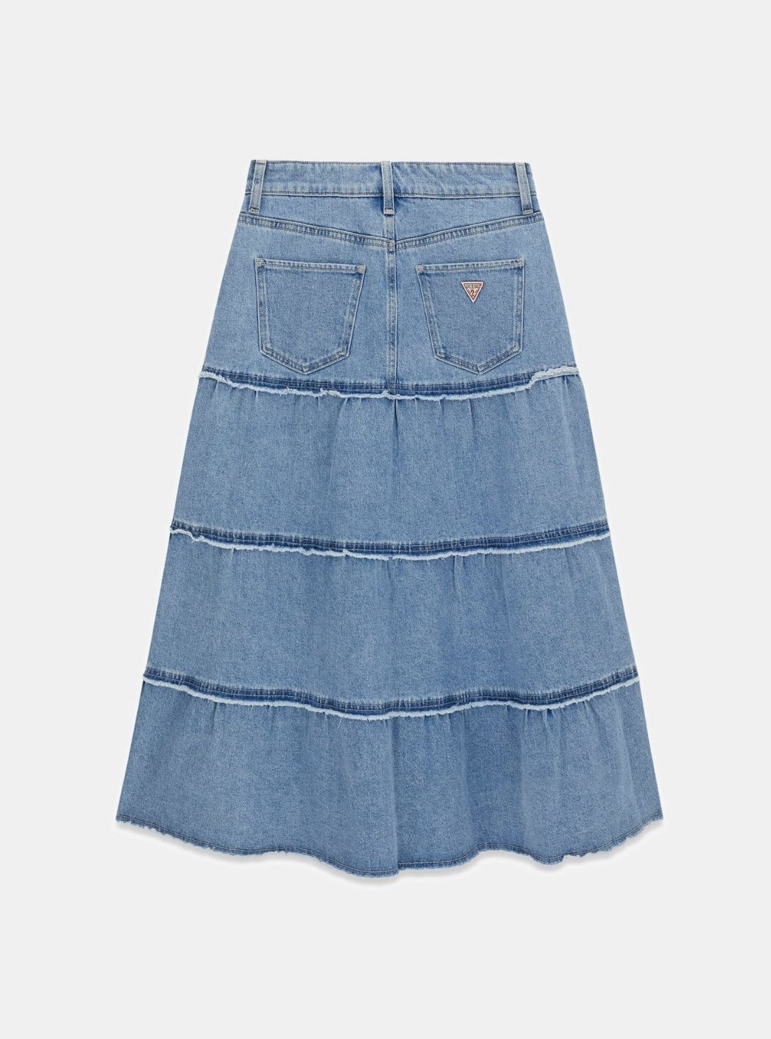 GUESS Womens Denton Rori Denim Midi Skirt W6YD57D1446 Flatlay2