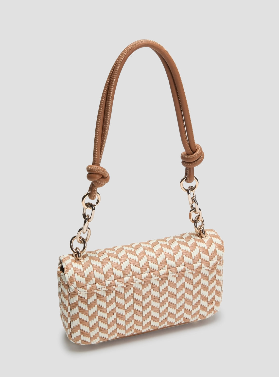 GUESS Womens Brown Multi Tessi Flap Shoulder Bag WG769119 Back View
