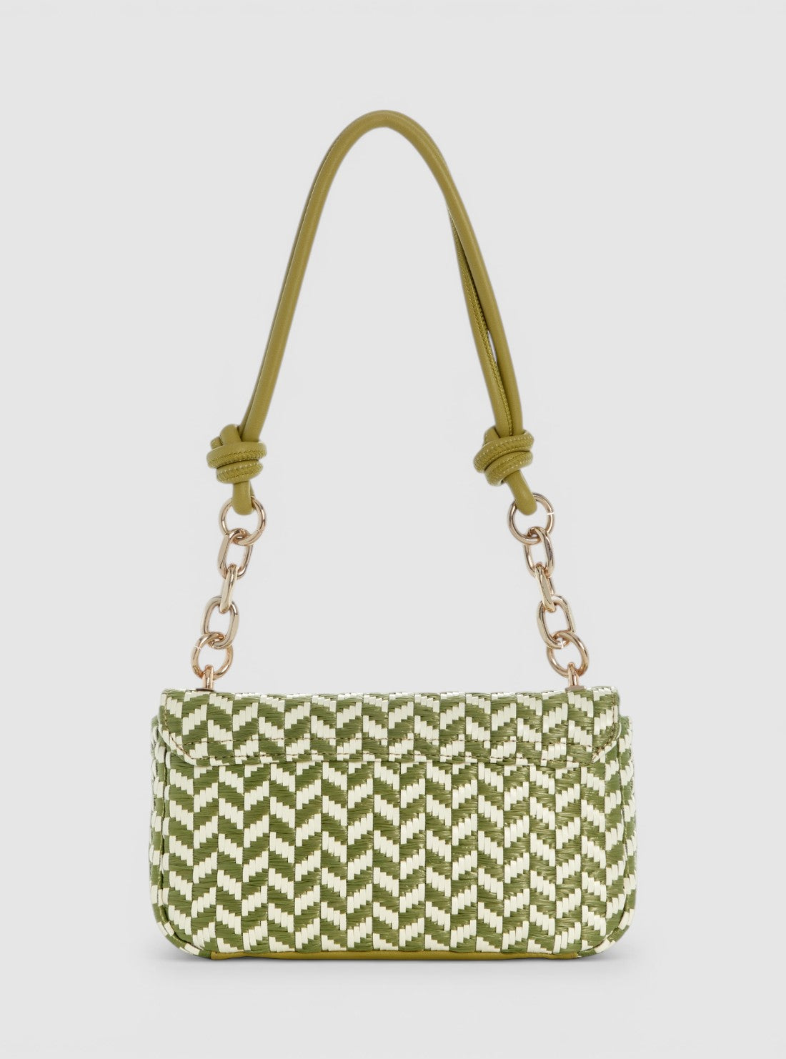 GUESS Womens Green Multi Tessi Flap Shoulder Bag WG769119 Back View