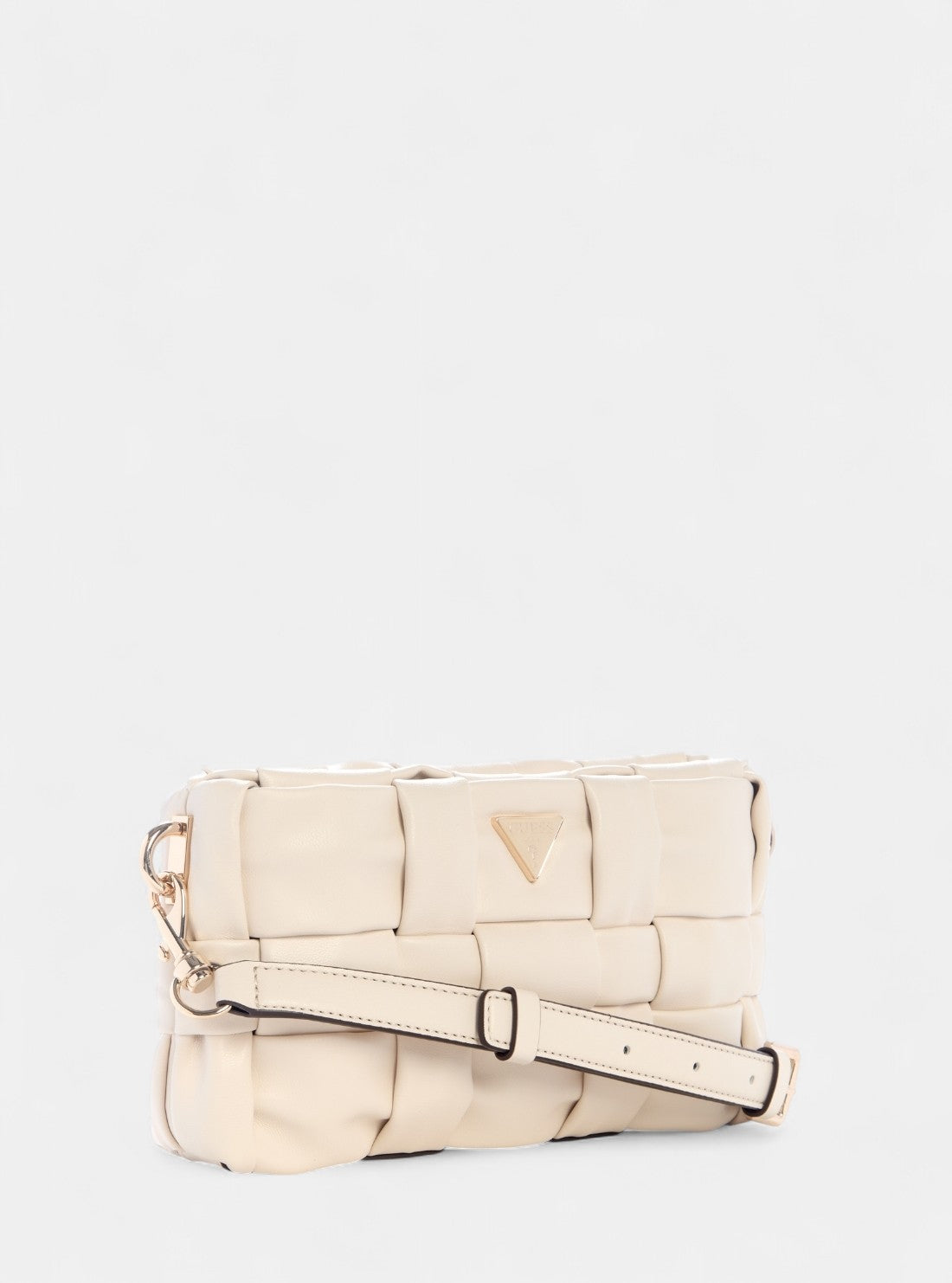 GUESS Womens White Marion Mini Crossbody Bag WG807272 Front Side View