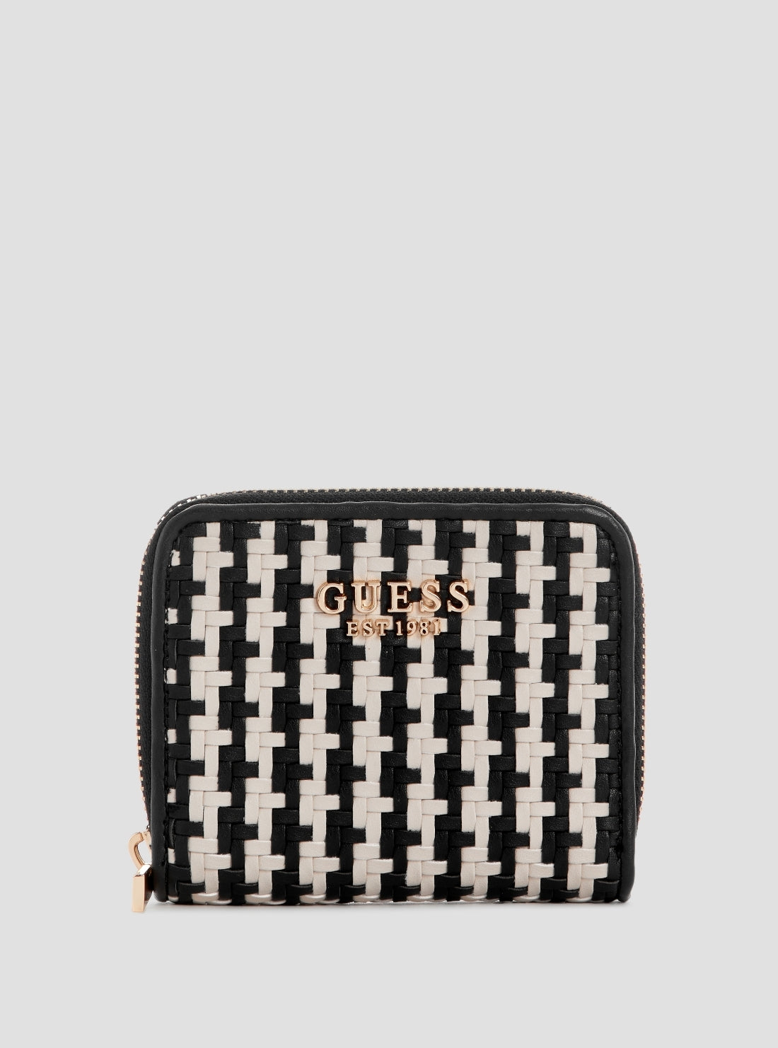 GUESS Womens Black Multi Mirema Small Zip Around Wallet WG9631137 Front View
