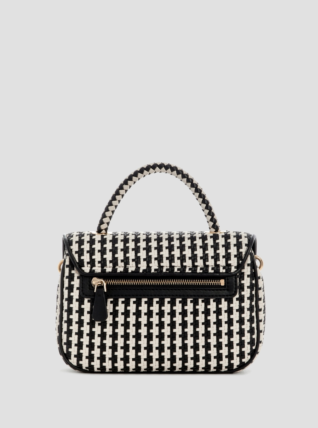 GUESS Womens Black Multi Mirema Top Handle Flap Bag WG963120 Back View