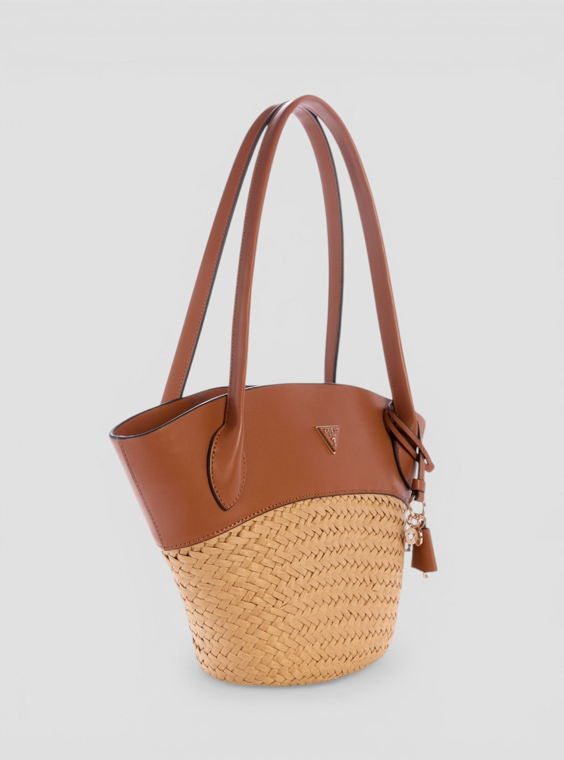 GUESS Womens Brown Beige Venere Tote Bag WG963422 Side View