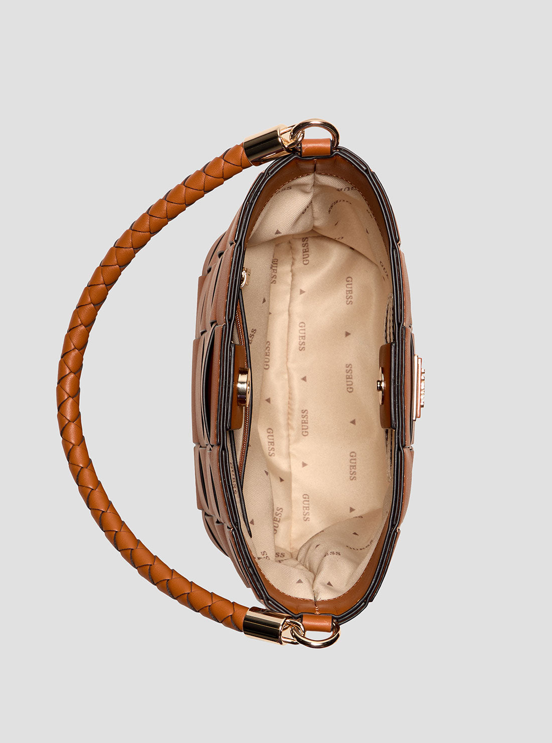 GUESS Women's Brown Maylee Bucket Bag WG966103 Internal View