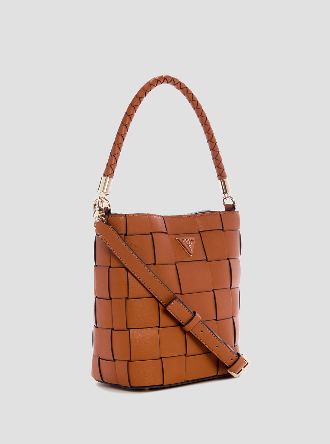 GUESS Women's Brown Maylee Bucket Bag WG966103 Side View