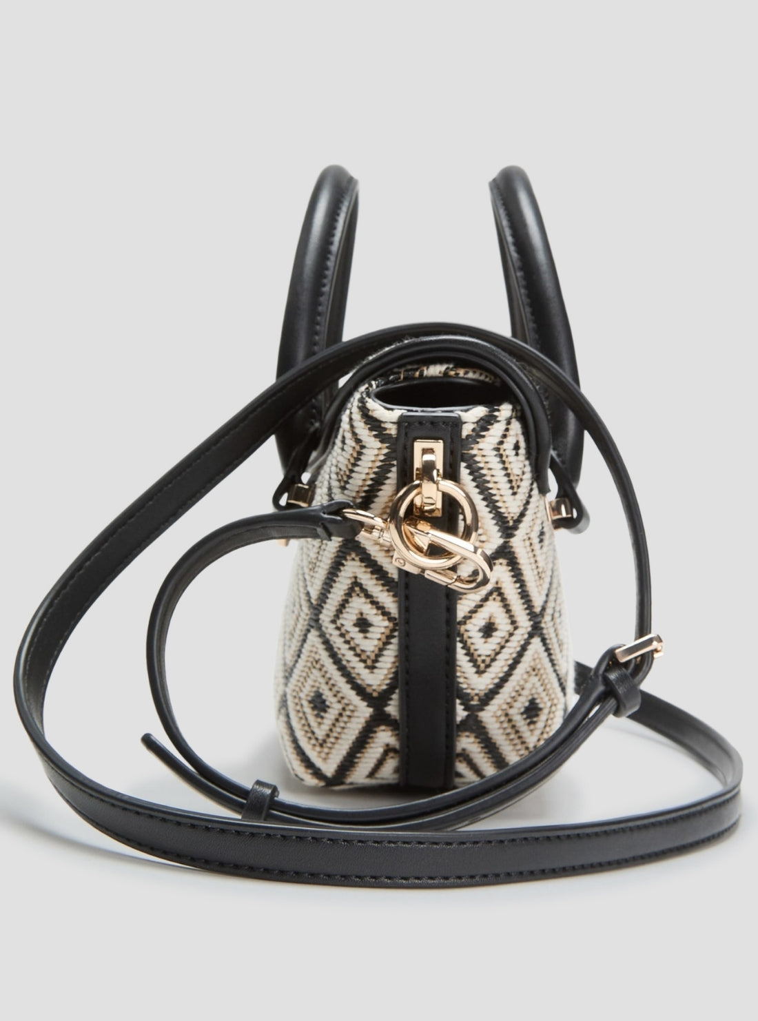 GUESS Womens Black Sophia Mini Satchel Bag WG991376 Inside View