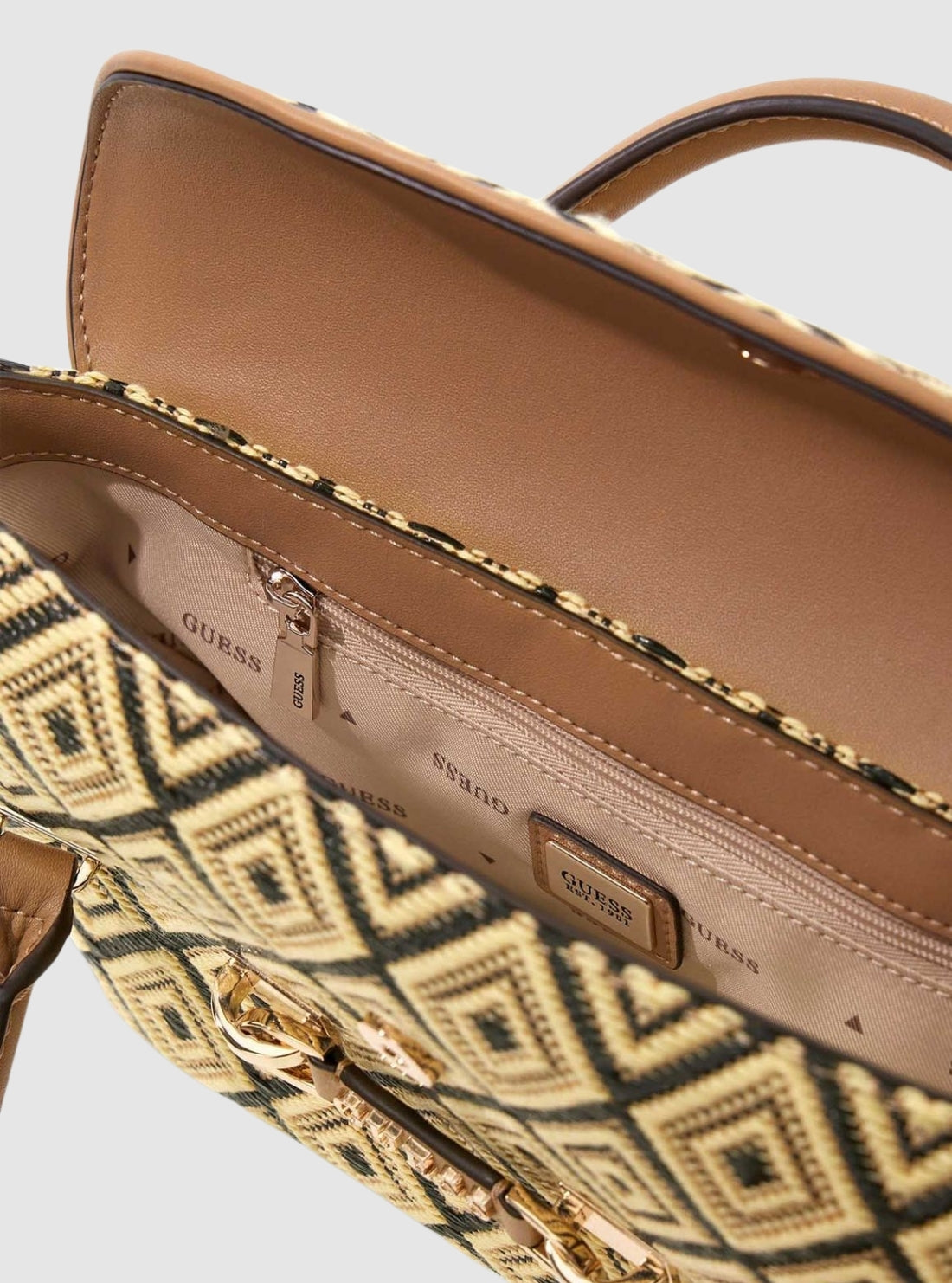 GUESS Womens Lemon Sophia Mini Satchel Bag WG991376 Detail View