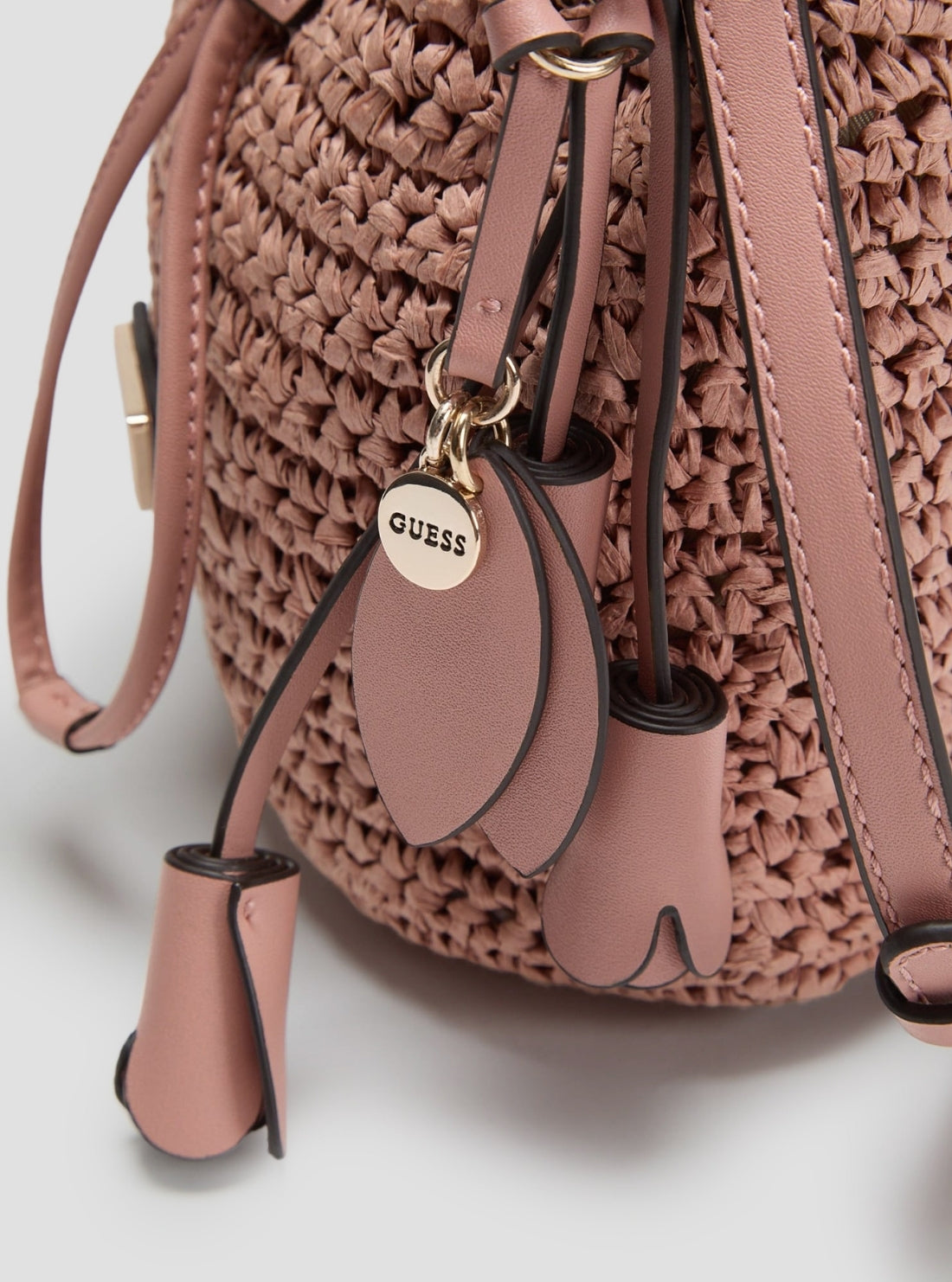 GUESS Womens Pink Ofelia Top Handle Bucket Bag WG992303 Detail View