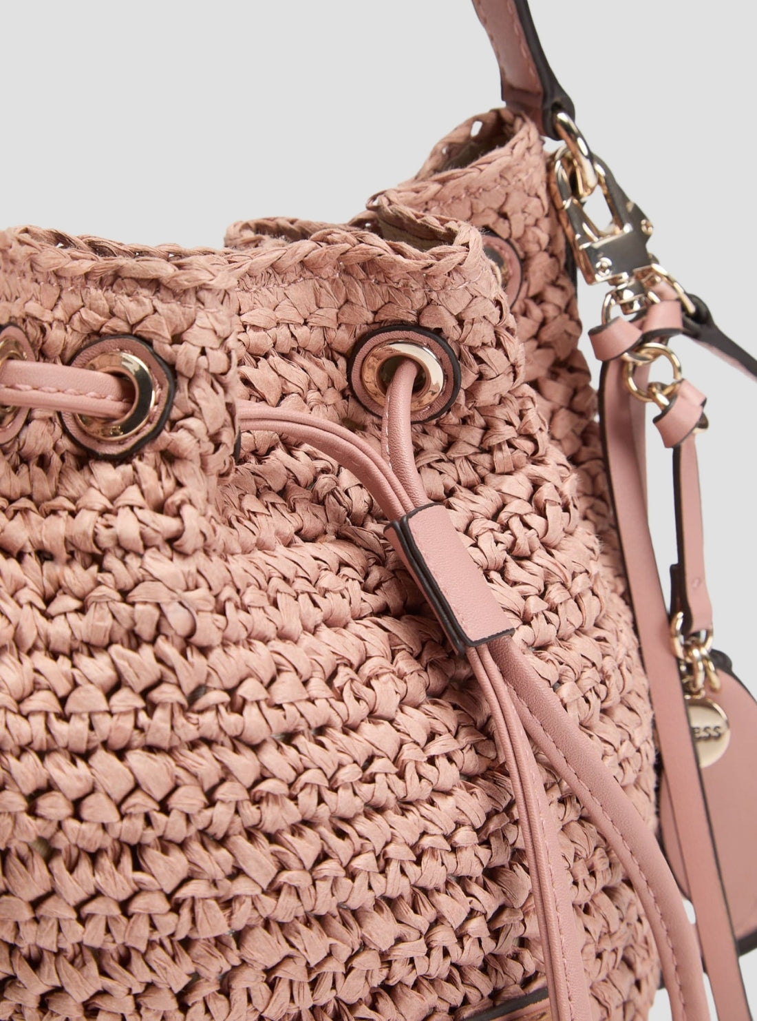 GUESS Womens Pink Ofelia Top Handle Bucket Bag WG992303 Detail View2