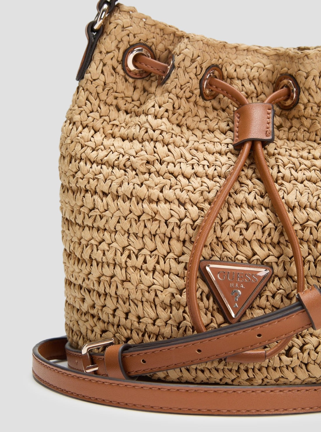 GUESS Womens Brown Ofelia Top Handle Bucket Bag WG992303 Detail View4
