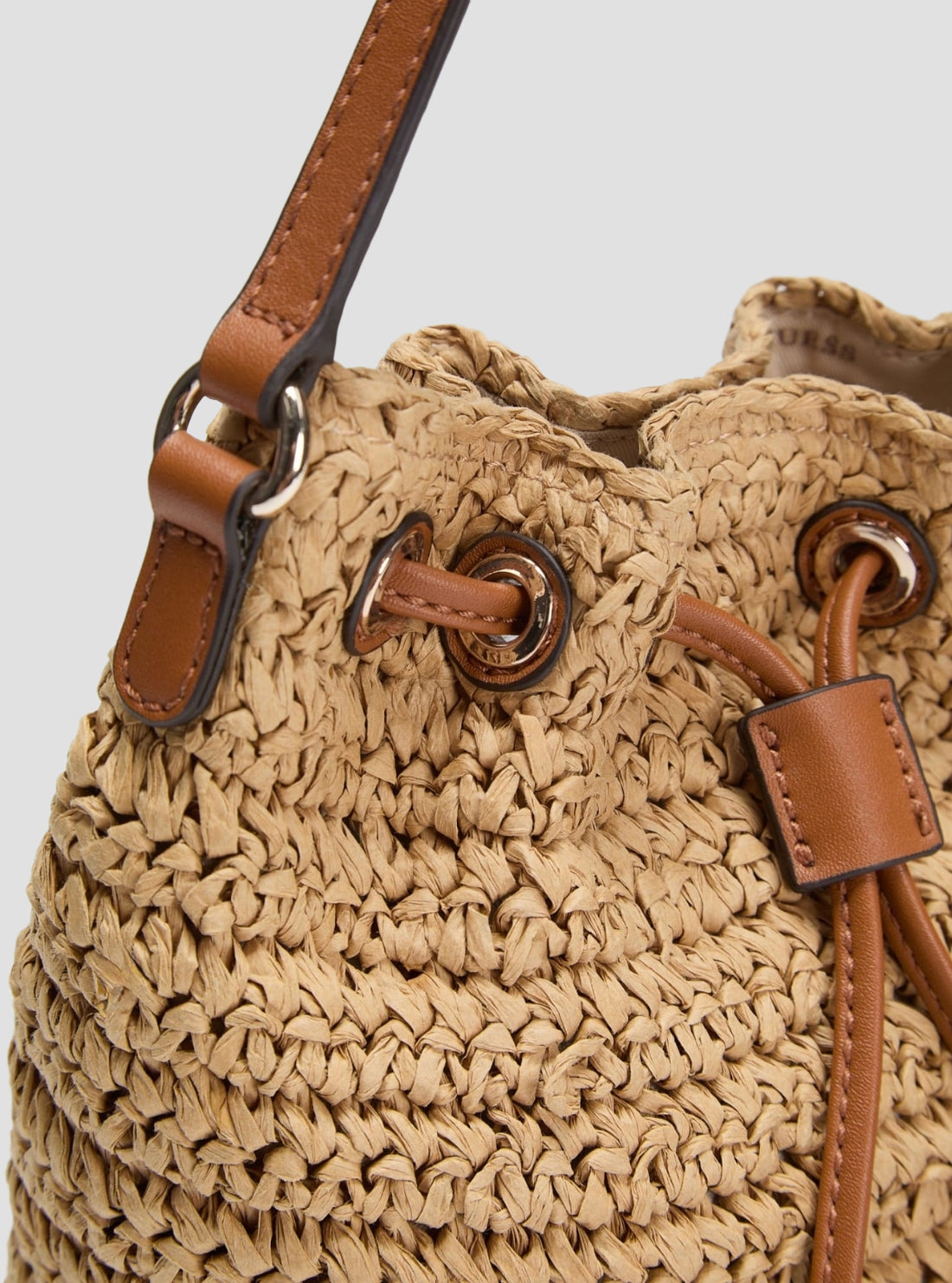 GUESS Womens Brown Ofelia Top Handle Bucket Bag WG992303 Detail View5
