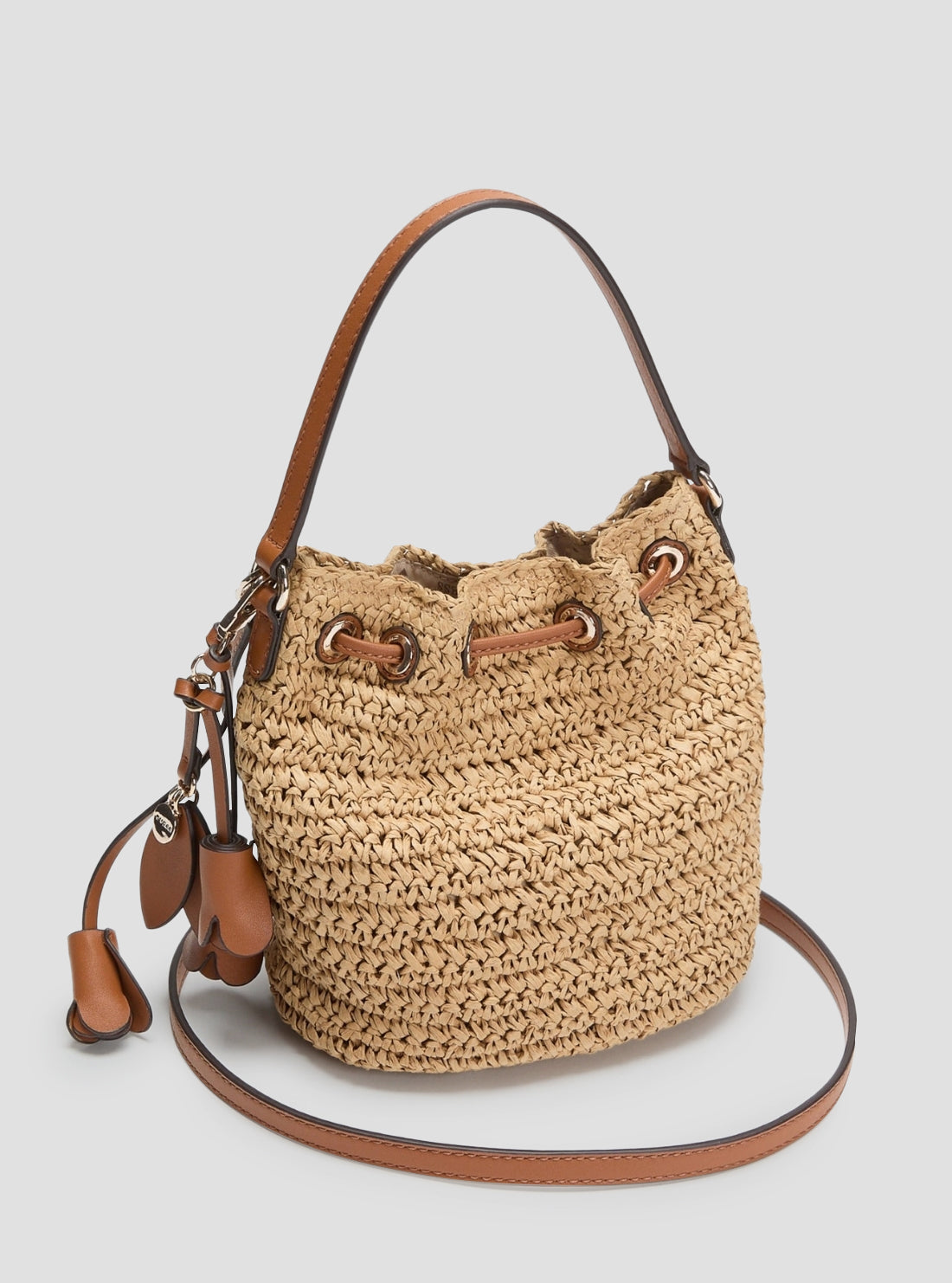 GUESS Womens Brown Ofelia Top Handle Bucket Bag WG992303 Back View