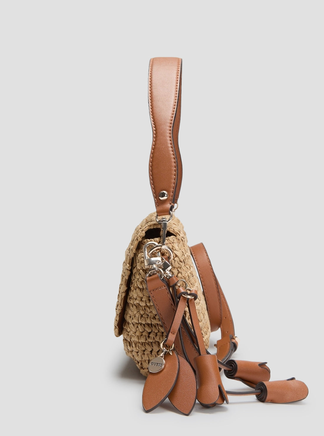 GUESS Womens Brown Ofelia Flap Shoulder Bag WG992319 Side View