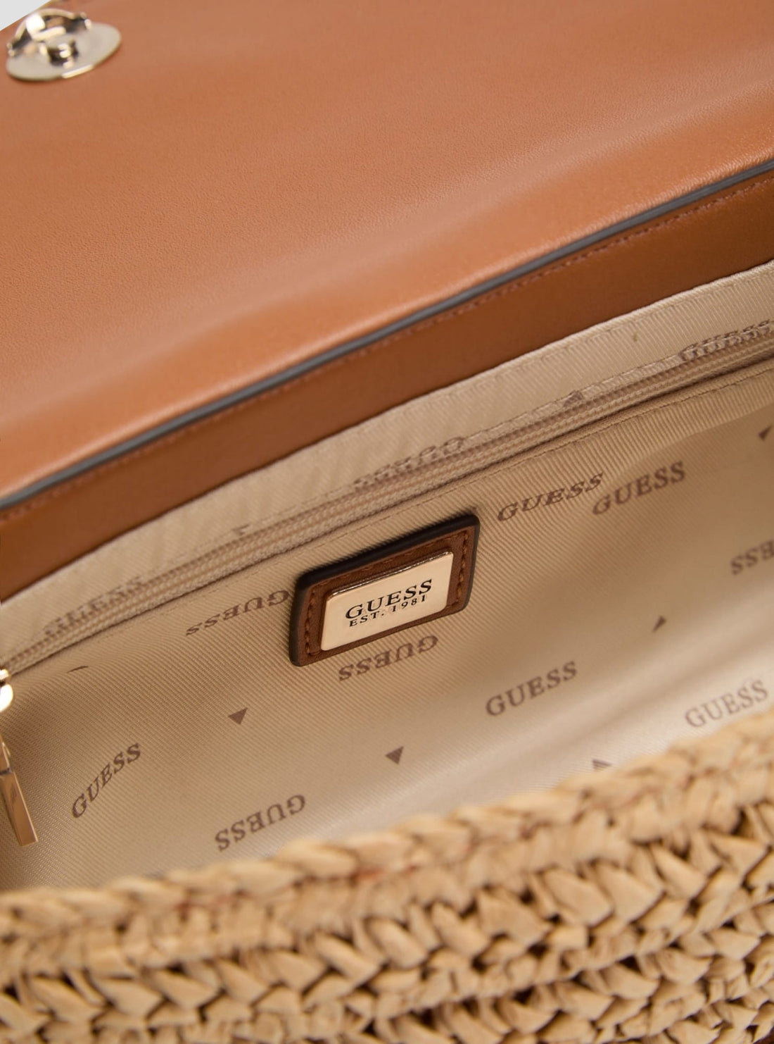 GUESS Womens Brown Ofelia Flap Shoulder Bag WG992319 Detail View 