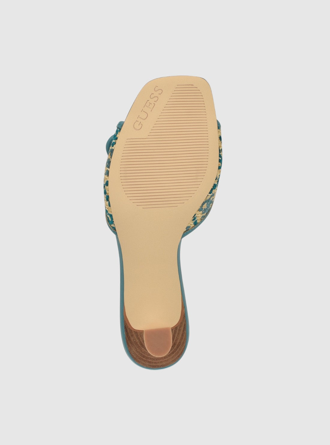 GUESS Mens Blue Dista Heeled Sandals WGDISTA4 Bottom View