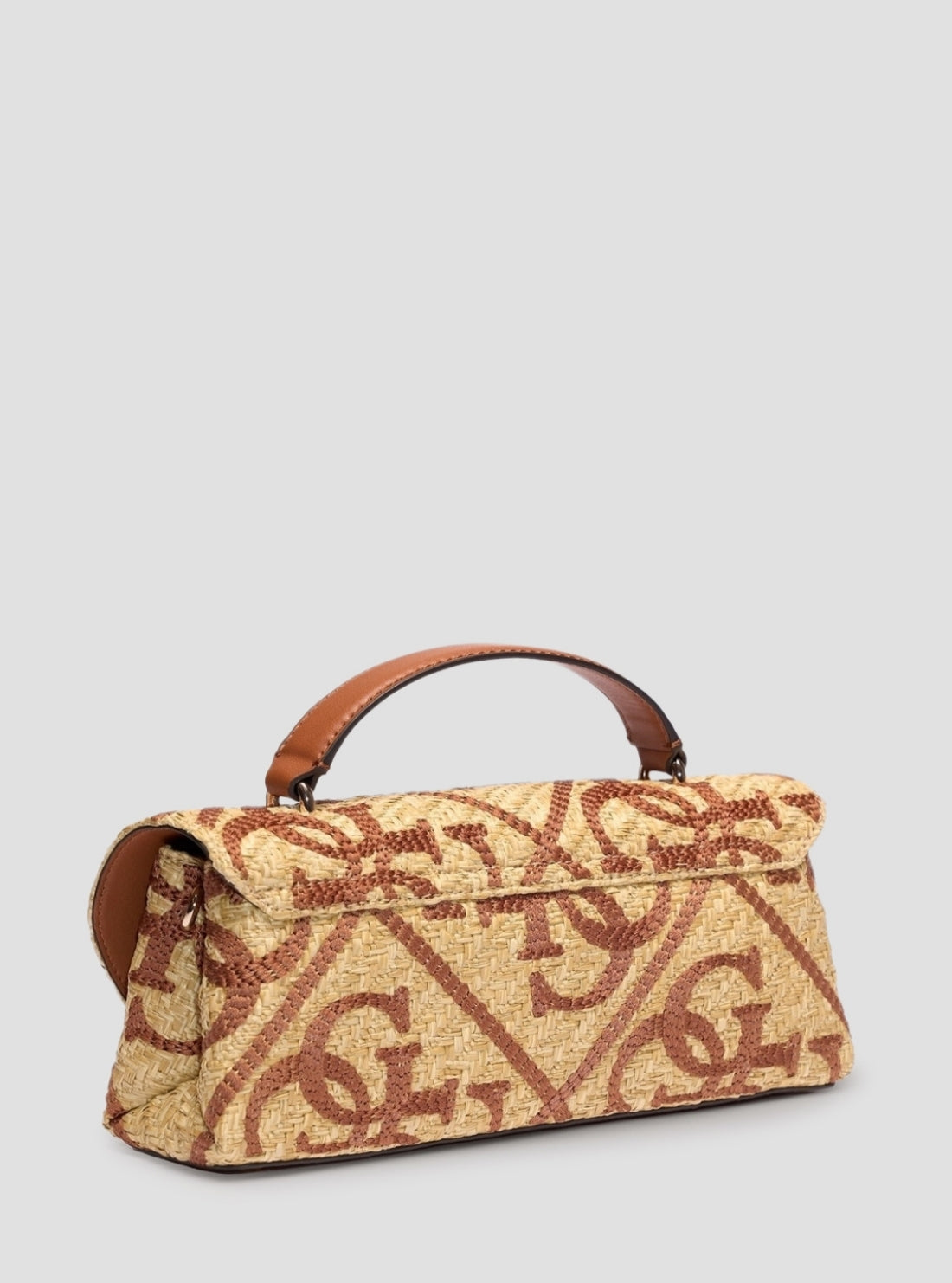 GUESS Womens Natural Caramel Kirsten Top Handle Flap Bag WL974320 Back View