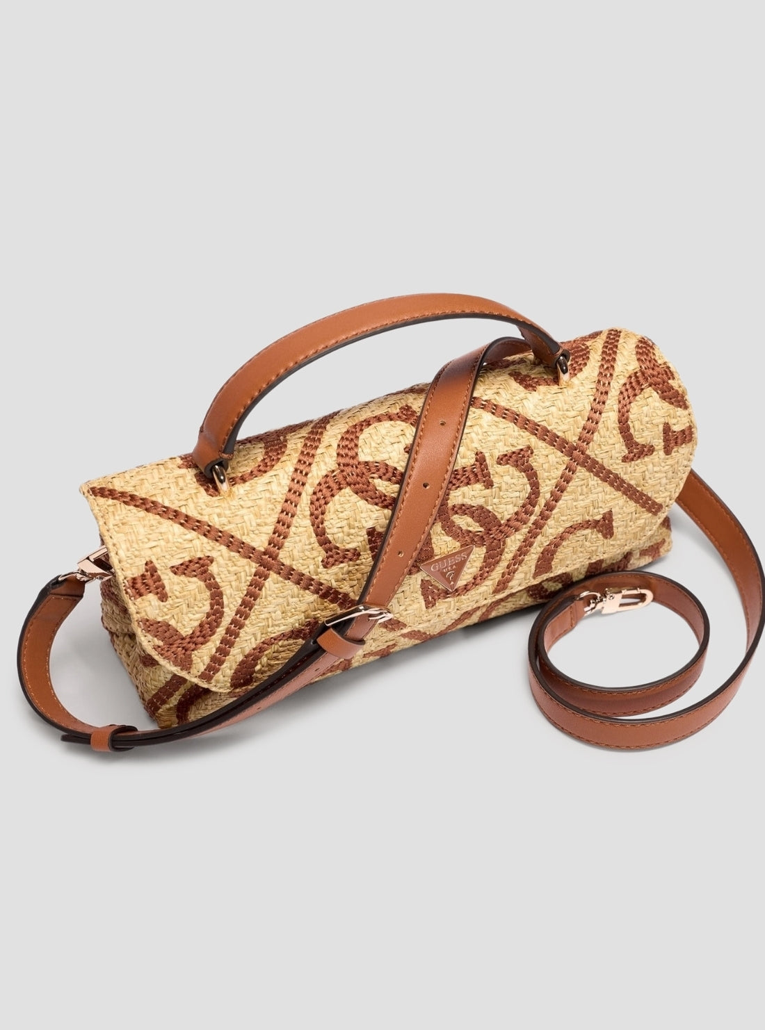 GUESS Womens Natural Caramel Kirsten Top Handle Flap Bag WL974320 Side View