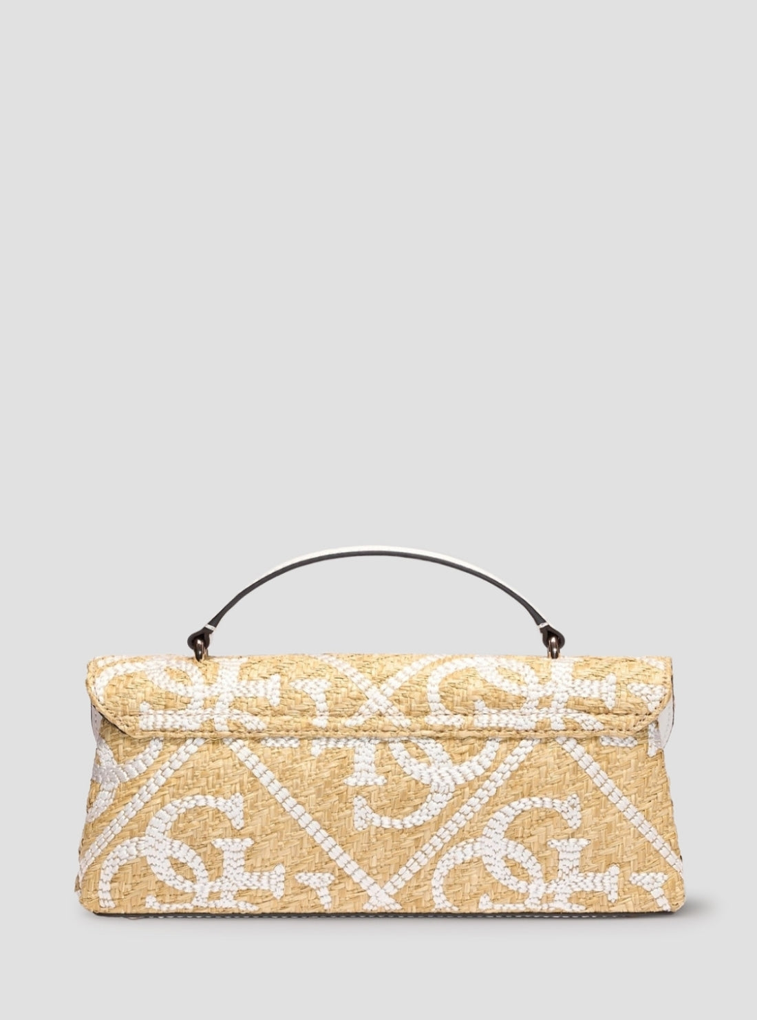 GUESS Womens Natural White Kirsten Top Handle Flap Bag WL974320 Back View