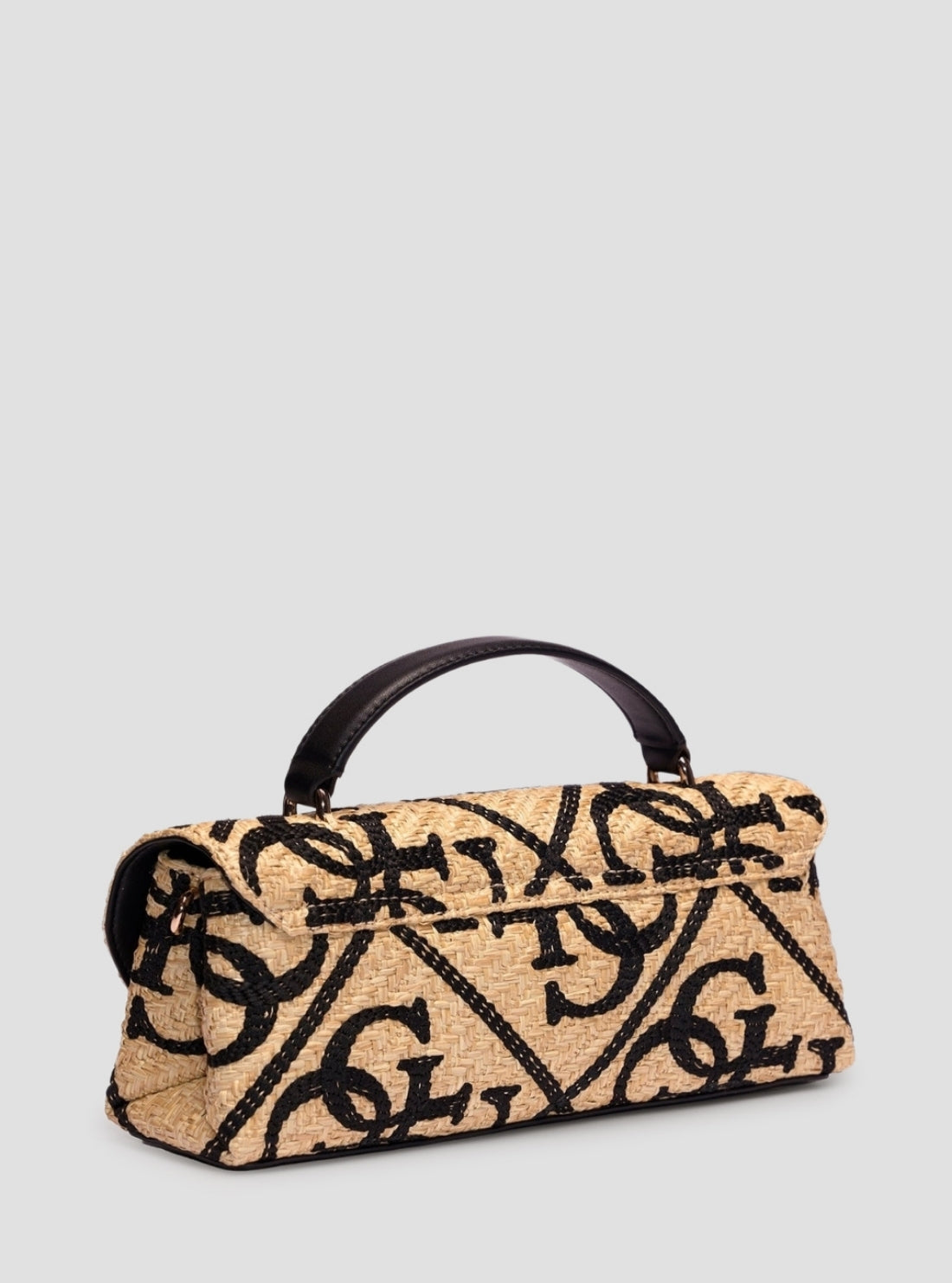 GUESS Womens Natural Black Kirsten Top Handle Flap Bag WL974320 Back View