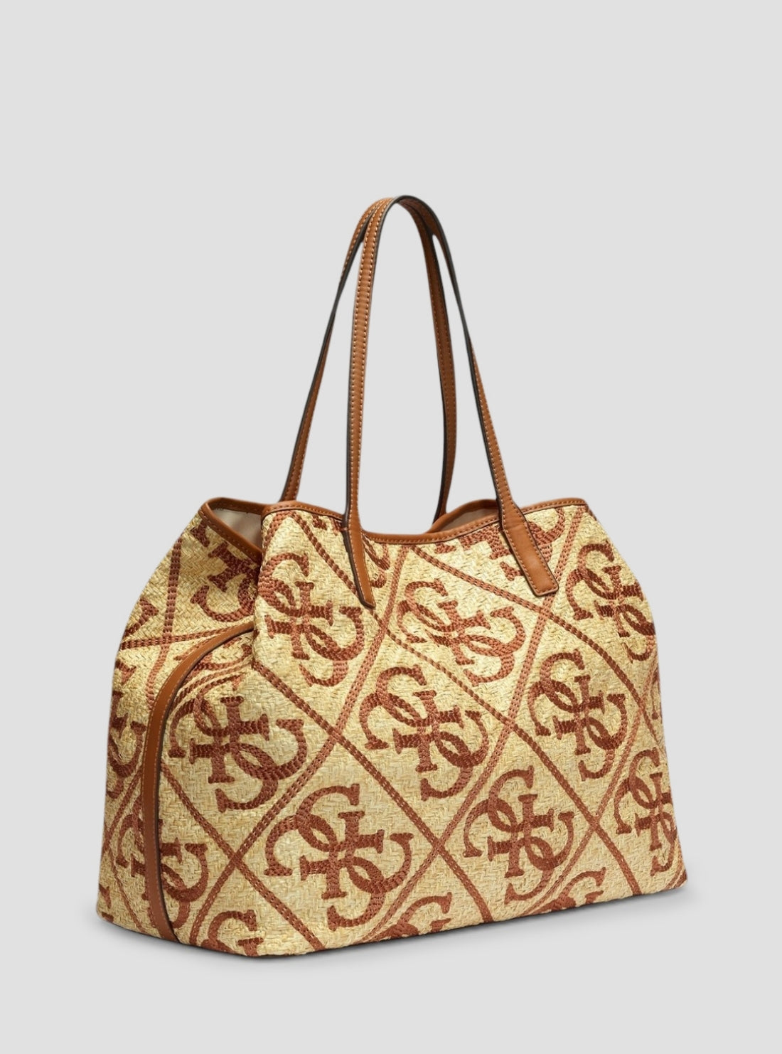 GUESS Womens Natural Brown Kirsten Large 2 In 1 Tote Bag WL974324 Side View