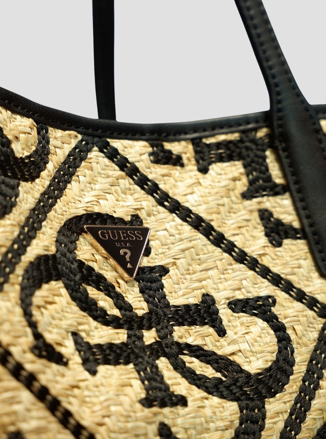 GUESS Womens Natural Black Kirsten Large 2 In 1 Tote Bag WL974324 Detail View2