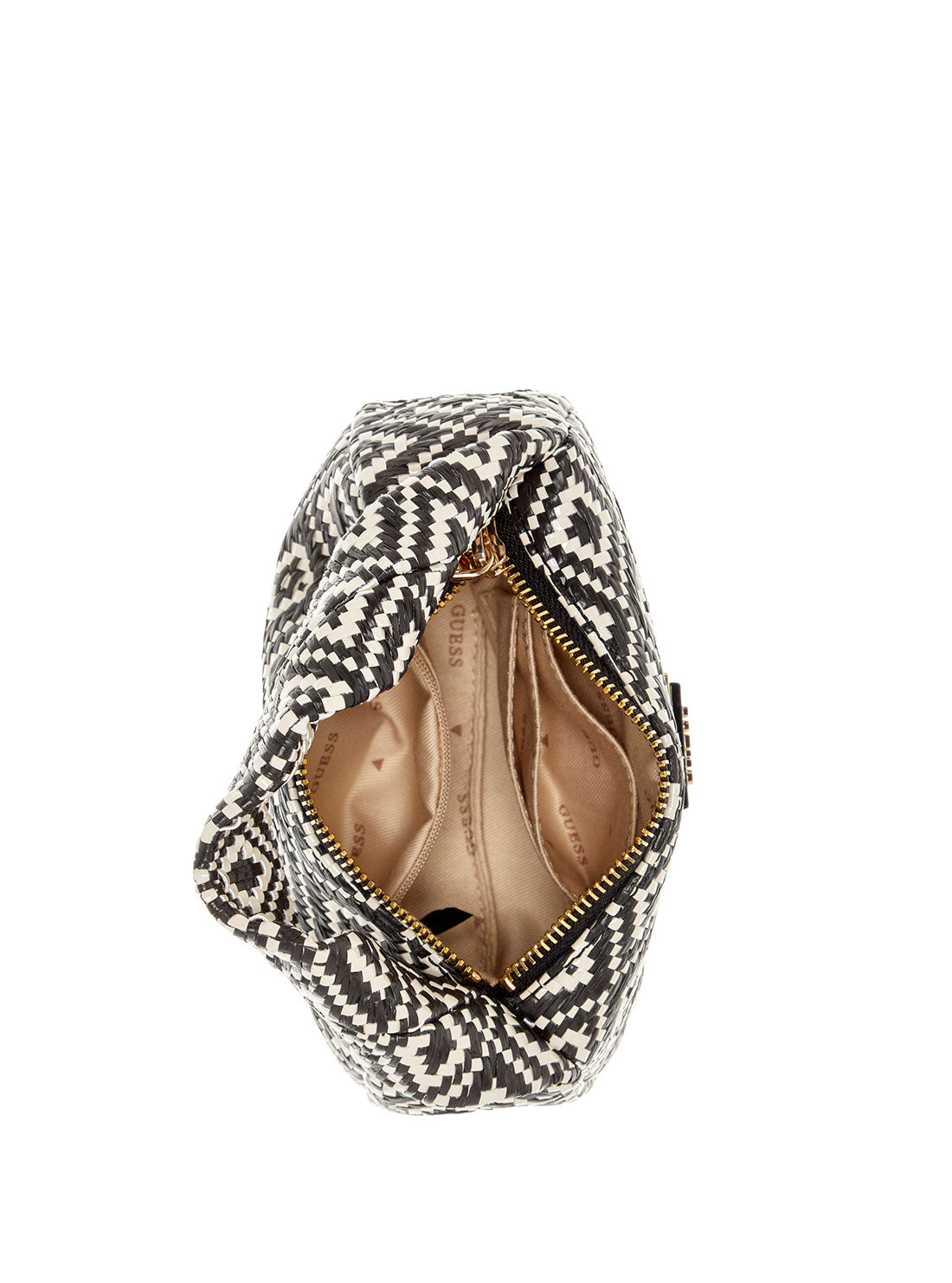 Black Rianee Mini Hobo Raffia Bag inside view