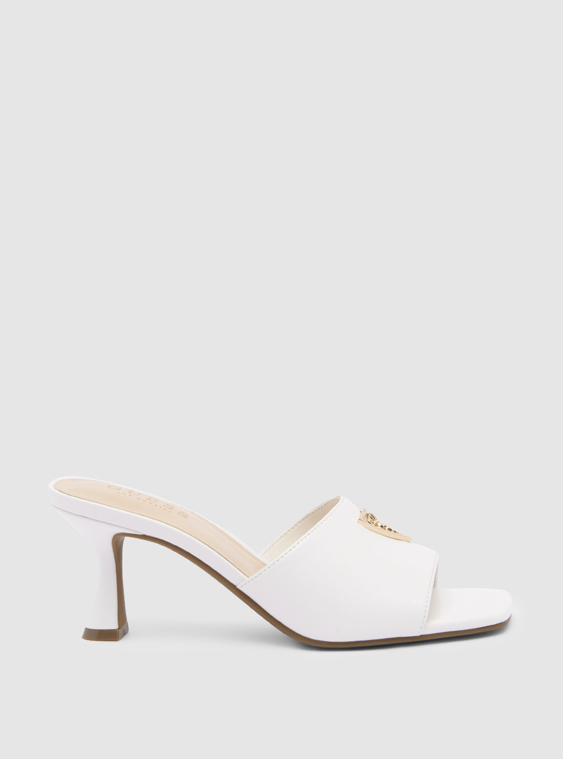 GUESS Womens Footwear White Wrenly Heeled Mules WRENLY Side View