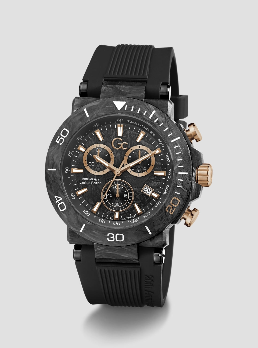 GUESS Accessories Black GC Specials Chronograph Watch Y70011G2 Side View