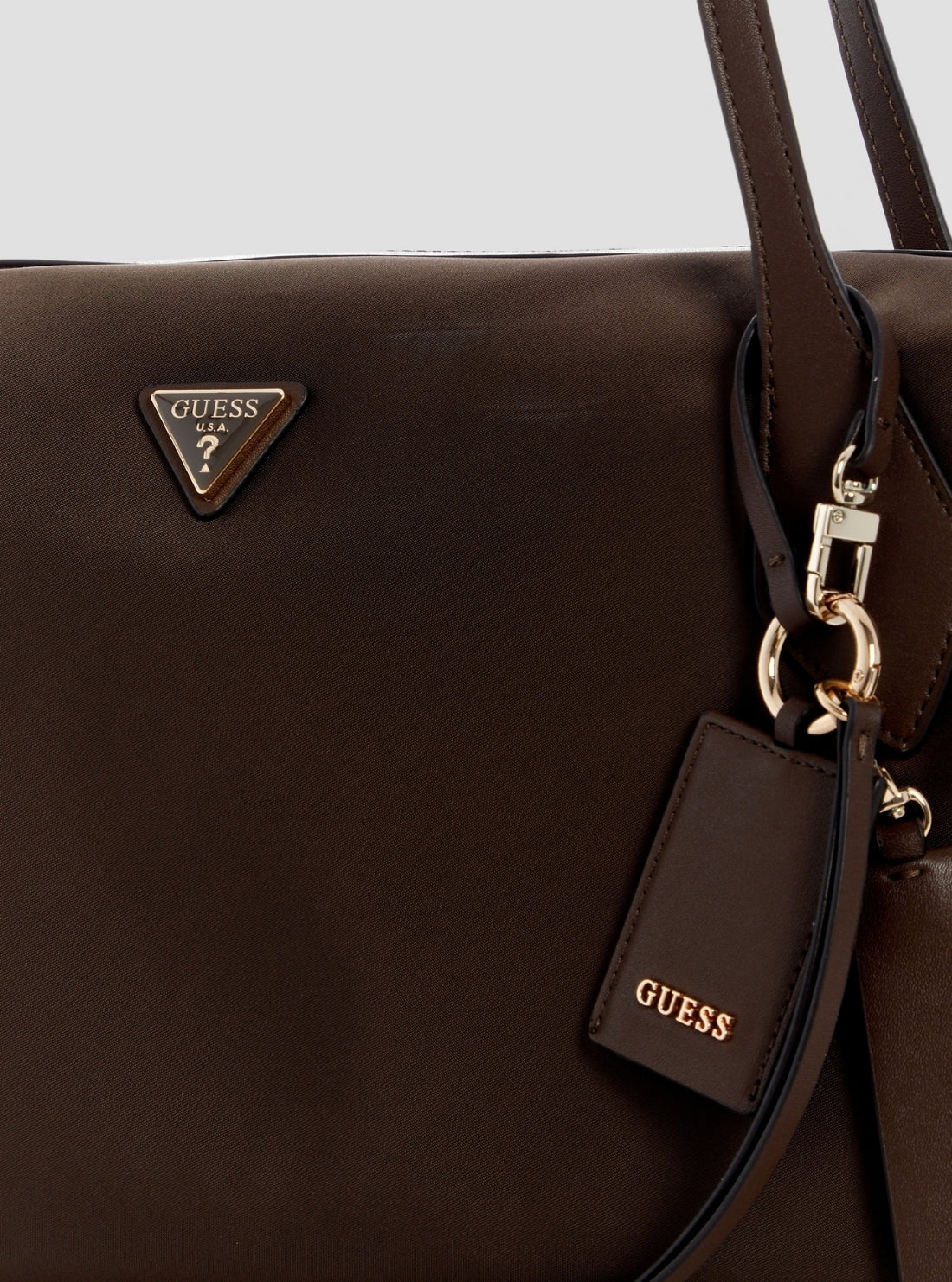 GUESS Womens Brown Hayley Shoulder Satchel Bag YG324409 Detail View