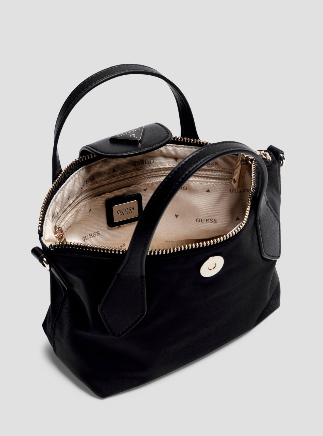 GUESS Womens Black Hayley Mini Tote Bag YG324476 Inside View